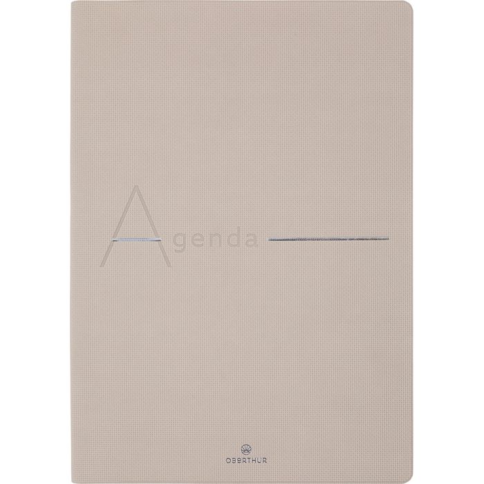 3664447170275-Agenda 16 mois Bora - 1 semaine sur 2 pages - 17 x 24,5 cm - beige texturé - Oberthur--0