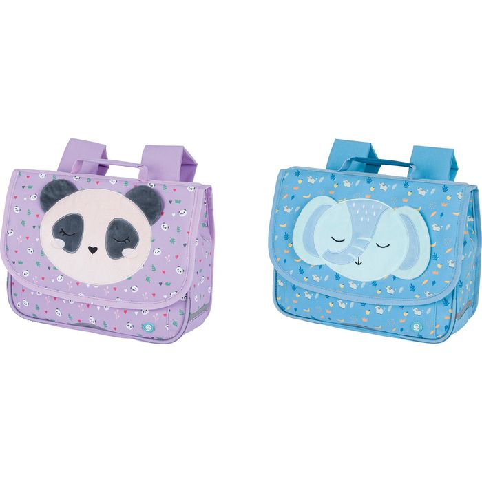 3664447172330-Cartable maternelle Doudou - 32 cm - 1 compartiment - éléphant ou panda - Oberthur--0