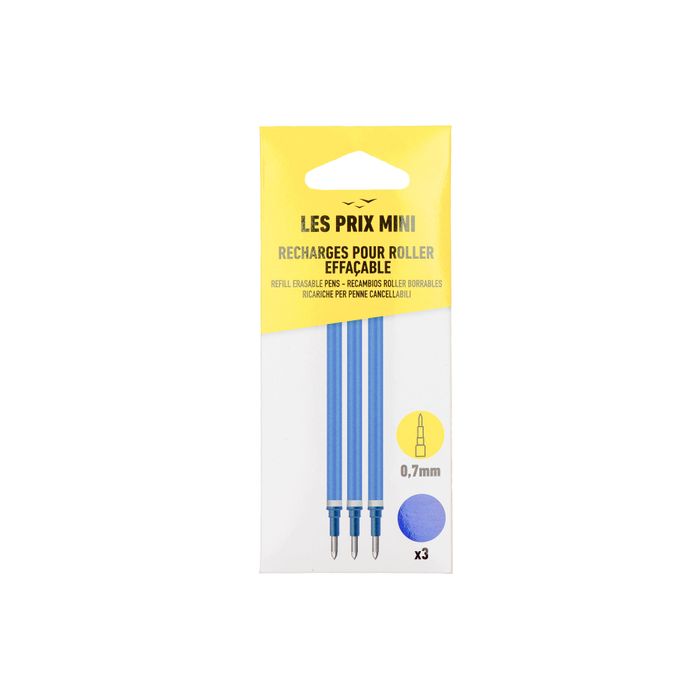 3539012004487-Les Prix Mini - Pack de 3 recharges pour stylo gel effaçable - bleu--0