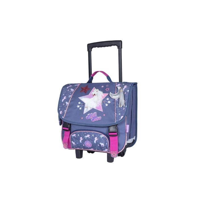 3661507524986-Cartable à roulettes Bella Sara Cosmic 38 cm - 2 compartiments - gris - Kid'Abord--0