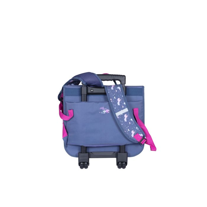 3661507524986-Cartable à roulettes Bella Sara Cosmic 38 cm - 2 compartiments - gris - Kid'Abord--1