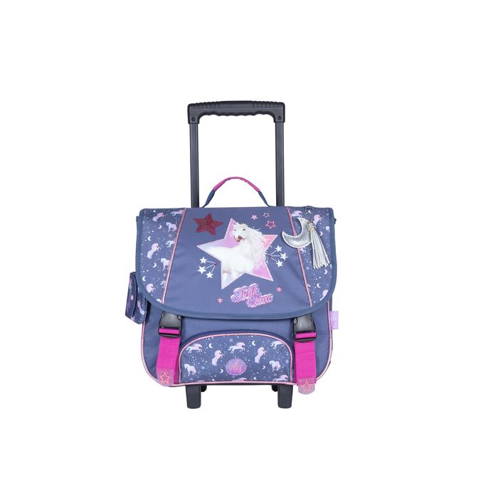 3661507524986-Cartable à roulettes Bella Sara Cosmic 38 cm - 2 compartiments - gris - Kid'Abord--2