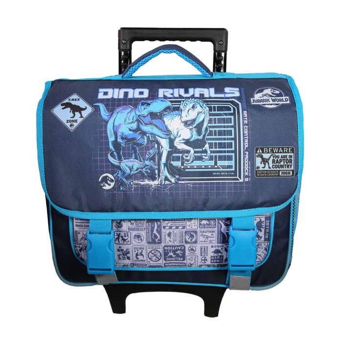 3666311022048-Cartable à roulettes Jurassic World - 2 compartiments - bleu - Bagtrotter--0