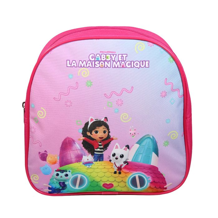 3666311024141-Sac goûter maternelle Gabby et la maison magique - 1 compartiment - violet - Bagtrotter--0