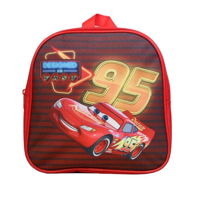 3666311023007-Sac goûter maternelle Cars - 1 compartiment - rouge - Bagtrotter--0