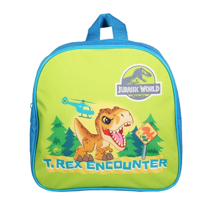 3666311022215-Sac goûter maternelle Jurassic World - 1 compartiment - vert - Bagtrotter--0