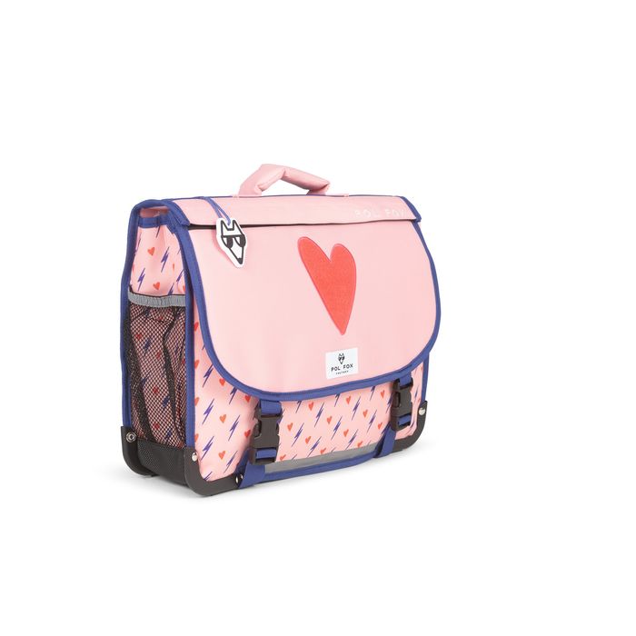 3663842008206-Cartable réversible Heart - 38 cm - 2 compartiments - rose - Pol Fox--0