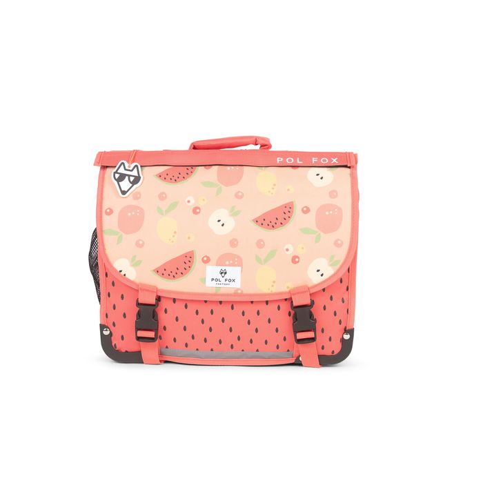 3663842008145-Cartable maternelle réversible Tutti Frutti - 35 cm - 1 compartiment - rouge - Pol Fox--1