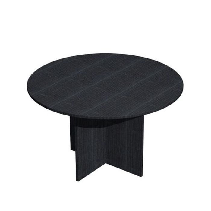 7331910004806-Table de réunion Trend - ronde - diam 120 - chêne veiné noir--0