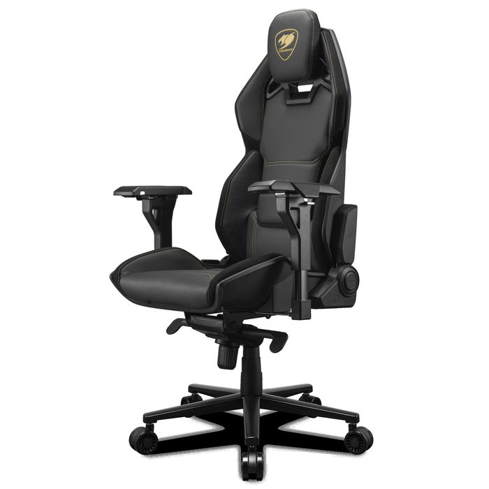 4710483775338-Fauteuil Gamer HOTROD ROYAL - accoudoirs réglables - appui-tête intégré - noir et or--3