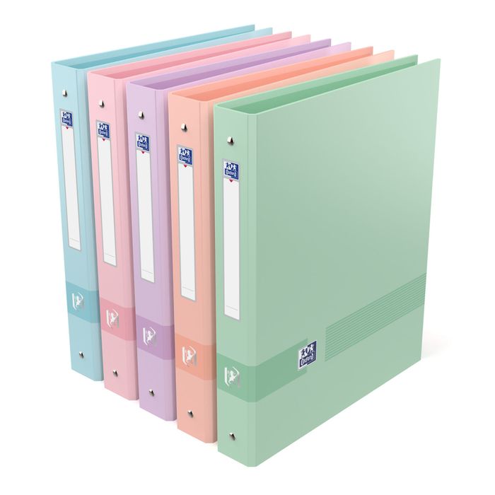 3045050469237-Oxford Color Life Pastel - Classeur 4 anneaux - A4+ - Dos 40 mm - Capacité 250 feuilles - Disponible en diff