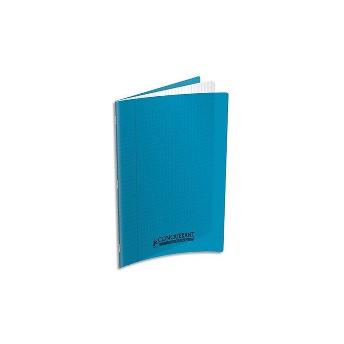 3020120156309-Conquérant Classique - Cahier polypro 24 x 32 cm - 96 pages - grands carreaux (Seyes) - turquoise--0