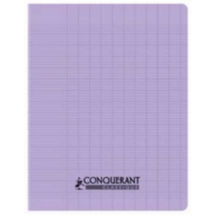 3020120225692-Conquérant Classique - Cahier polypro 24 x 32 cm - 96 pages - grands carreaux (Seyes) - lilas--0