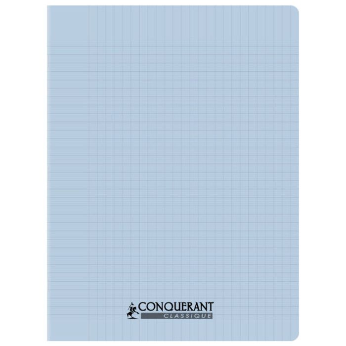 3020120225784-Conquérant Classique - Cahier polypro 24 x 32 cm - 96 pages - grands carreaux (Seyes) - bleu ciel--0