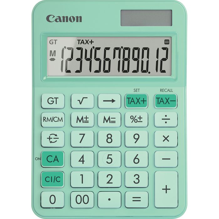 4549292238396-Calculatrice de bureau Canon LS-125KB - 12 chiffres - alimentation batterie et solaire -  vert--0