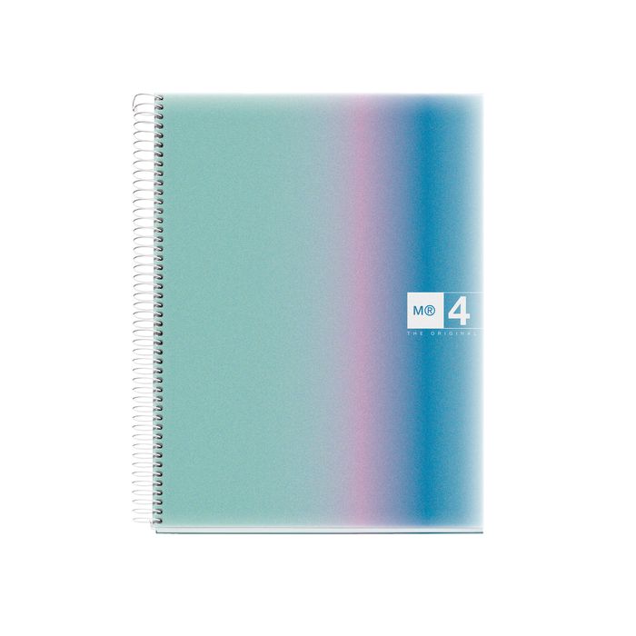 8422593040829-Notebook Aurora, A4, quadrillage 5x5 mm, 120 feuilles de 4 couleurs, Miquelrius, Santorini.--0