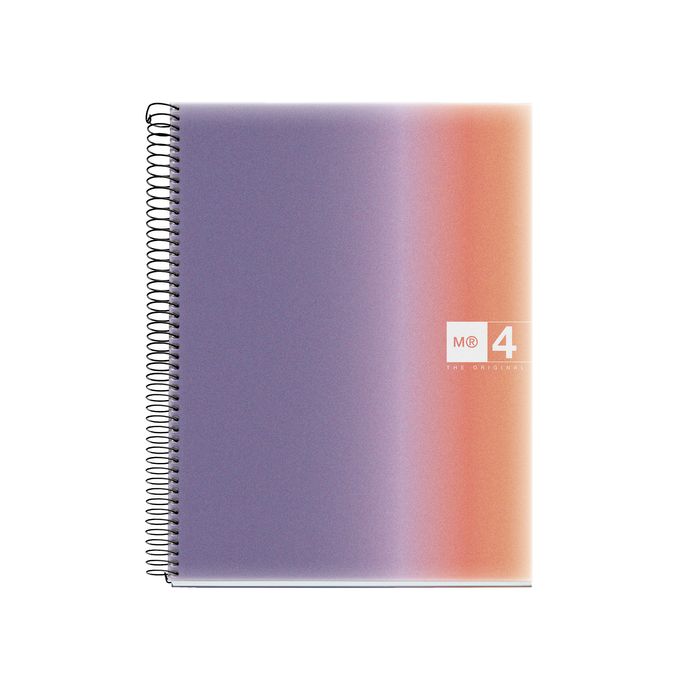 8422593040836-Notebook Aurora, A4, quadrillage 5x5 mm, 120 feuilles de 4 couleurs, Miquelrius, Provence.--0