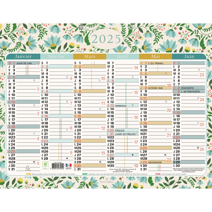 3660942086653-Calendrier illustré Mini Labo - 6 mois par face - 17 x 13 cm - Exacompta--0