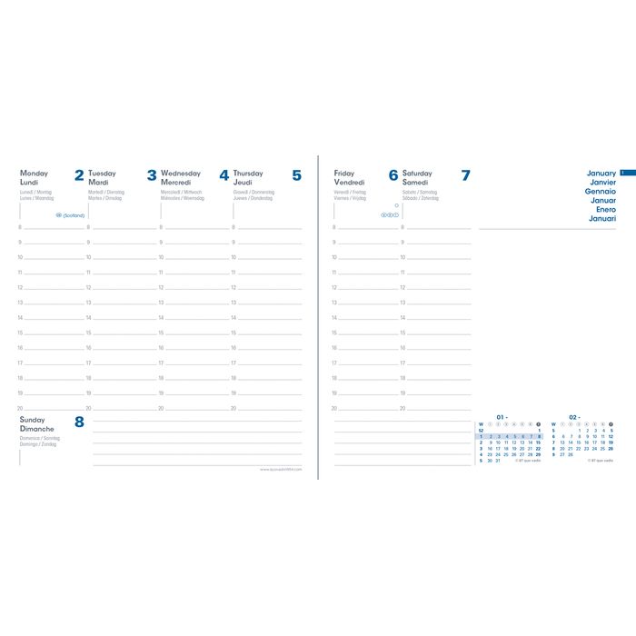 3371010511273-Quo Vadis Respire - Agenda JAJ Executif - 2025 - semainier - reliure piquée - standard / M - 160 x 160 mm - portrait - ice floe - mul--1