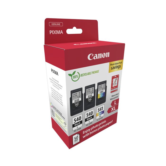 8714574679693-Canon PG-540L/CL-541XL - Pack de 2 - noir x2, couleur (cyan, magenta, jaune) + pack photo - cartouche d'--0