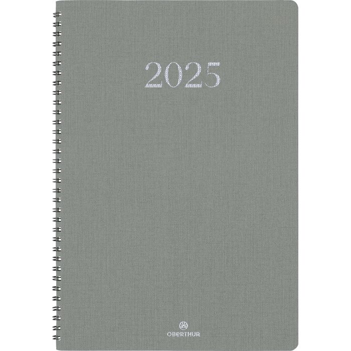 3664447181202-Agenda de poche spiralé Galway - 1 semaine sur 2 pages - 10 x 15 cm - olive - Oberthur--0