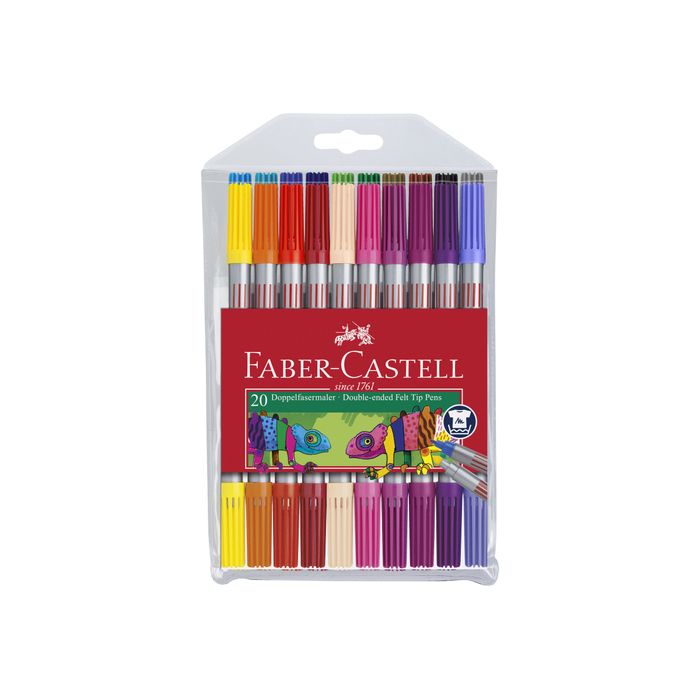 4005401511199-Faber-Castell - 20 Feutres double pointe - couleurs brillantes-Avant-0