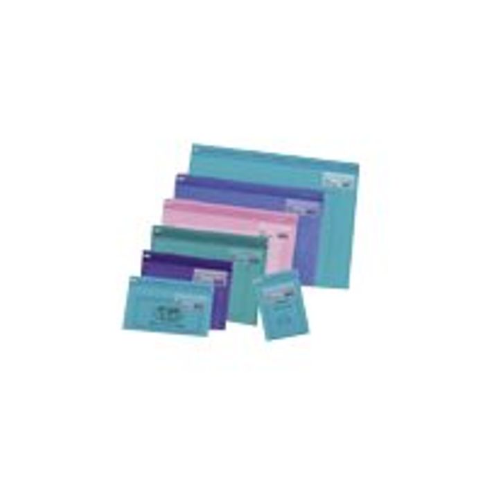 5017303062241-Snopake Zippa-Bag S - 25 Pochettes renforcées zippées - format enveloppes DL - coloris assortis-Avant-0