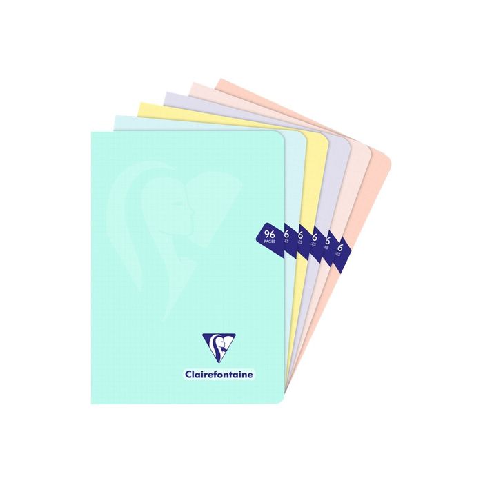 3329683086826-Clairefontaine Mimesys Pastel - Cahier polypro 14,8 x 21 cm - 96 pages - Petits carreaux (5x5 mm) - Disponible dans-Avant-0