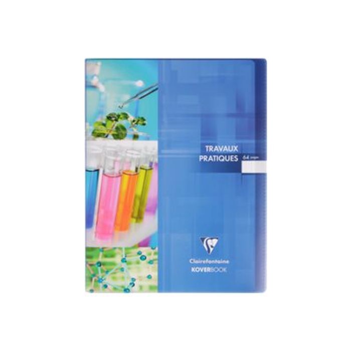 3037929804201-Clairefontaine Koverbook - Cahier polypro de travaux pratiques (TP) - 24 x 32 cm - 64 pages - grands carreaux (Seyes)/uni - disponibles dans-Avant-0