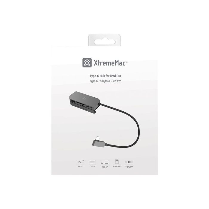 5453003781844-XtremeMac XWH-HCI-83 - Station d'accueil pour Ipad Pro et MacBook Pro - HDMI, USB 3.0, prise audio-Avant-3