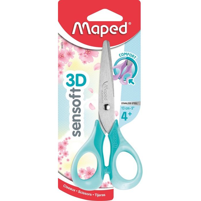 3154144842136-Maped Sensoft 3D Pastel - Ciseaux bouts ronds - 13 cm - disponible dans différentes couleurs--2