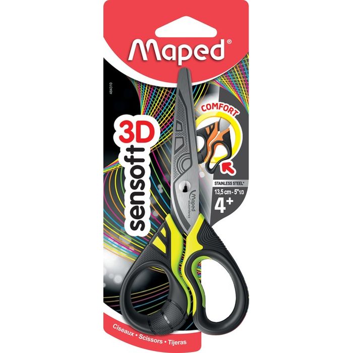 3154144843102-Maped Sensoft 3D Fluo - Ciseaux bouts ronds - 13 cm--0