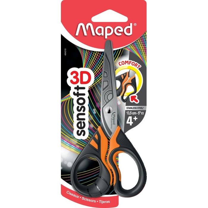 3154144843102-Maped Sensoft 3D Fluo - Ciseaux bouts ronds - 13 cm--2