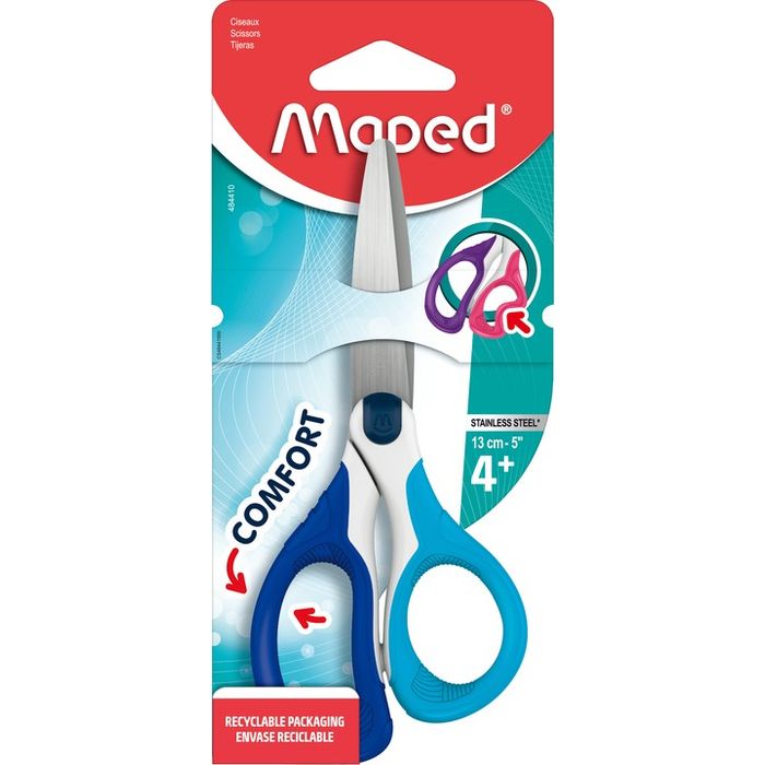 3154144844109-Maped Sensoft - Ciseaux 13 cm (blister) - asymétriques - disponible dans différentes couleurs--0