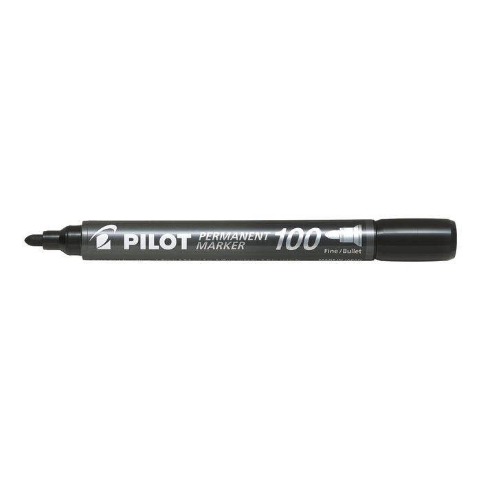 4902505511097-Pilot 100 - Marqueur permanent - pointe ogive - noir-Angle gauche-0