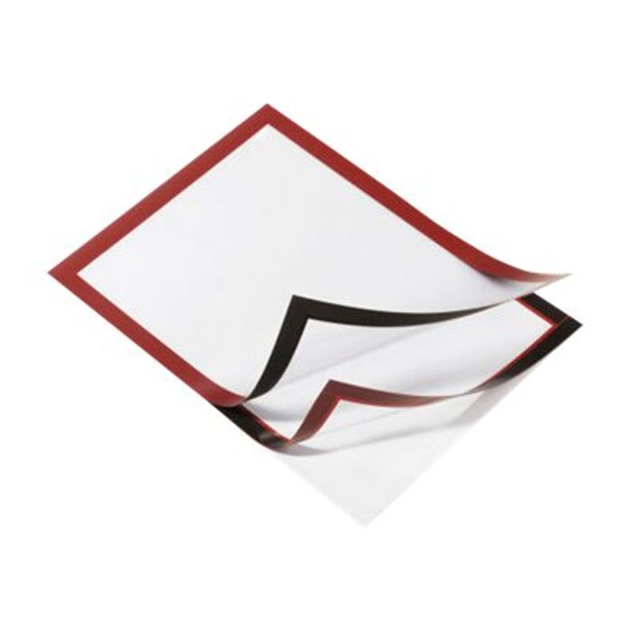 4005546405186-Durable Duraframe - 2 Cadres d'affichage adhésif - A4 - rouge-Angle gauche-2