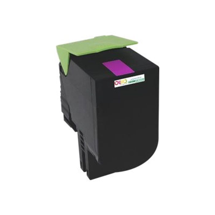 3112539774837-Cartouche laser compatible Lexmark 712 - magenta - Owa K18122OW-Angle gauche-0