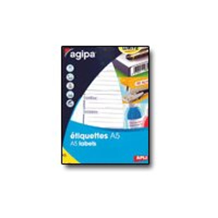 3270241141399-Agipa - Etui A5 - 48 Étiquettes d'expédition blanches - 64 x 133 mm - réf 114139-Avant-0