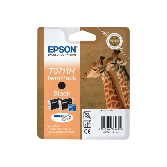 8715946384825-Epson T0711H Girafe - Pack de 2 - noir - cartouche d'encre originale-Avant-0