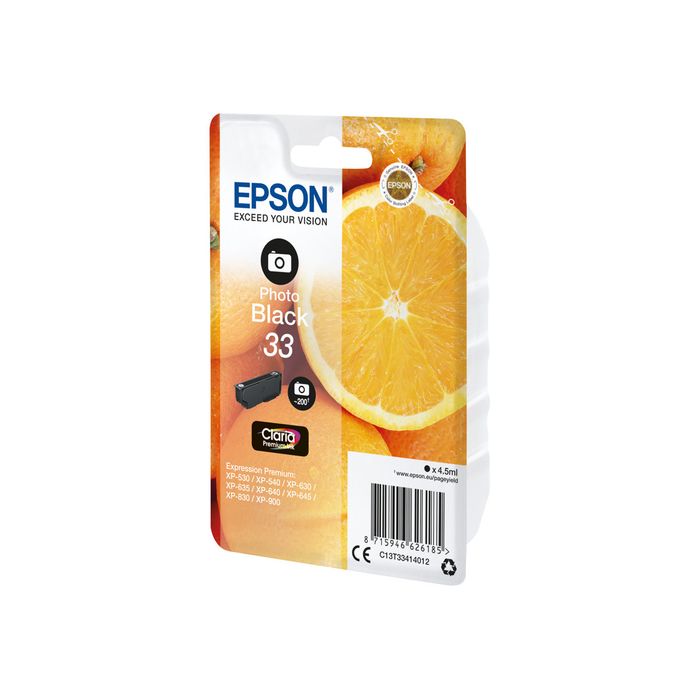 8715946600499-Epson 33 Oranges - noir photo - cartouche d'encre originale-Angle droit-1