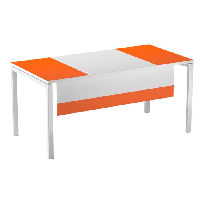 3660141251449-Voile de fond pour bureau EASYDESK L140cm - Blanc/orange-Angle gauche-0