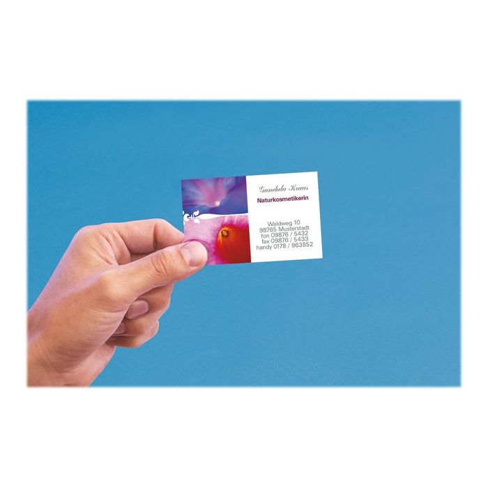 3266550122785-Avery - Papier pour 250 cartes de visite micro perforées 85 x 54 mm - 180 g/m² - impression jet -Avant-1