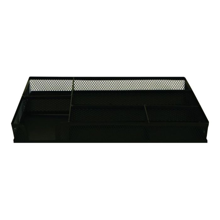 3386177057069-Clementina Frog - Plateau organisateur de bureau en métal - noir-Avant-0