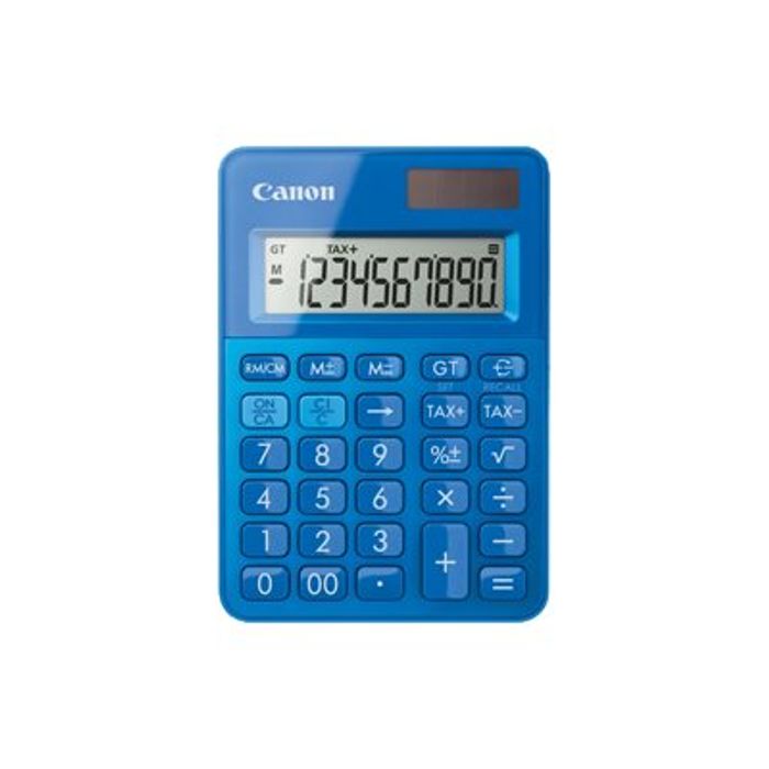 2012349449967-Calculatrice de bureau Canon LS-100K - 10 chiffres - alimentation batterie et solaire - bleu-Avant-0