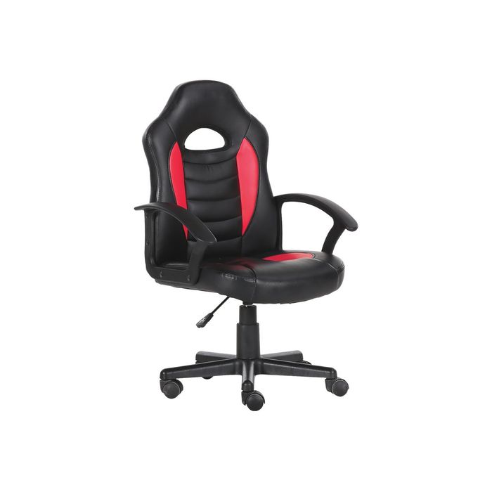 3760185029407-Fauteuil gamer ANZIO - accoudoirs fixes - noir et rouge-Angle gauche-1