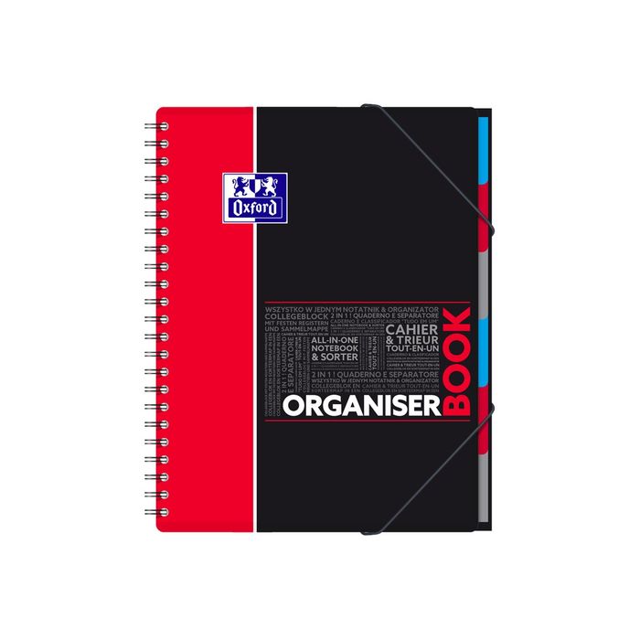3020120056616-Oxford Etudiants - Cahier trieur Organiserbook A4+ (24 x 29,7 cm) - 180 pages - petits carreaux (5x5 mm) - disponible dans-Avant-1