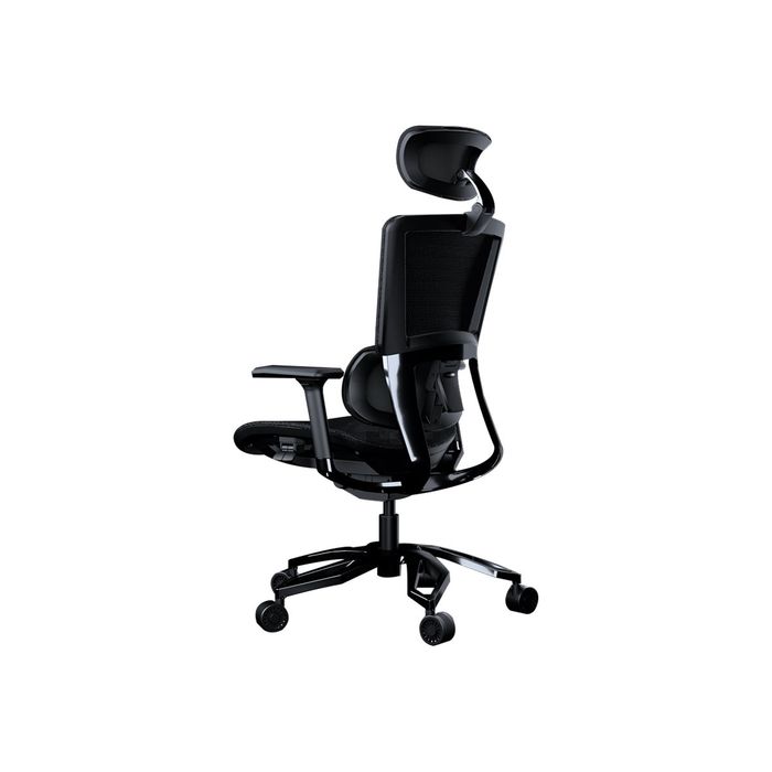 4710483770432-Fauteuil gamer ARGO - accoudoirs réglables - appui-tête intégré - noir-Arrière-3