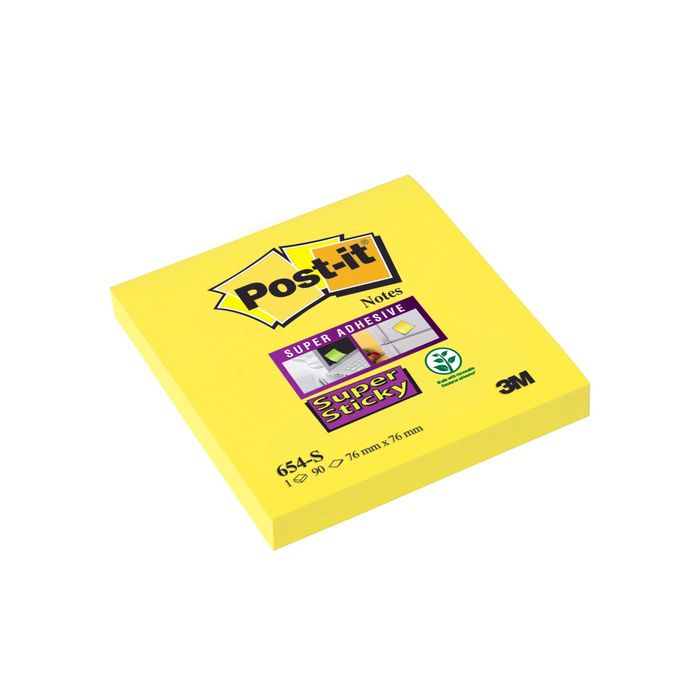 4001895877124-Post-it - Bloc notes Super Sticky - jaune jonquille - 76 x 76 mm--0