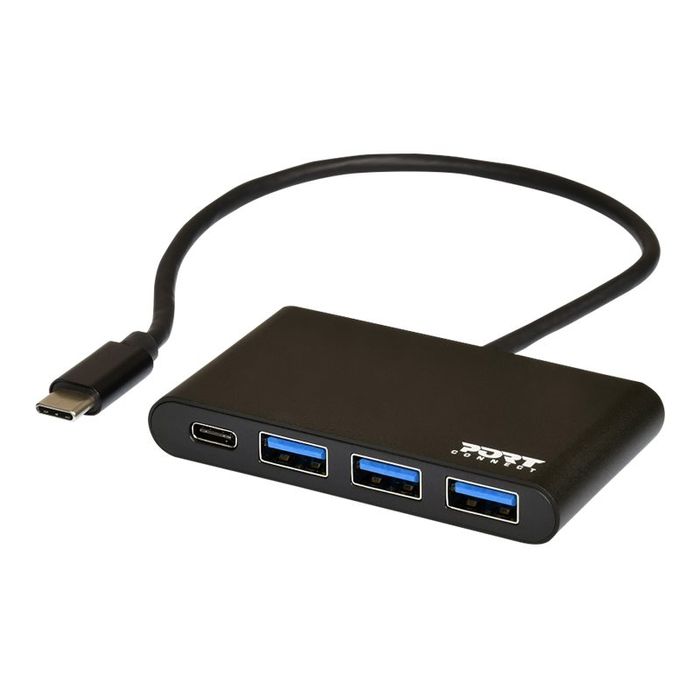 3567049001223-PORT Connect - Hub 3 ports USB 3.0 + 1 port USB type C-Angle droit-1