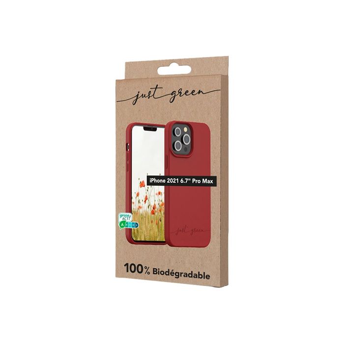 3571211463788-Just Green - coque de protection pour Iphone 13 Pro Max - rouge-Angle droit-4